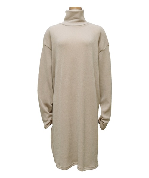 reca（レカ）の「タートルネックワンピース（チュニック・レディース・ブラック/ベージュ・FREE）」の6枚目の写真