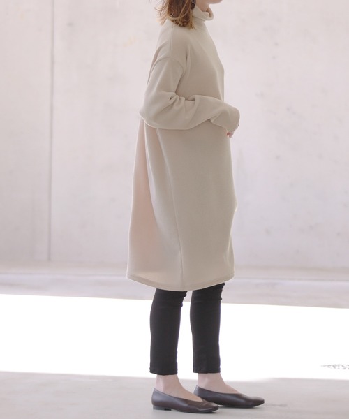 reca（レカ）の「タートルネックワンピース（チュニック・レディース・ブラック/ベージュ・FREE）」の18枚目の写真