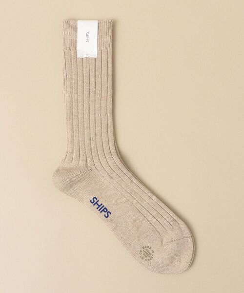 SHIPS(シップス)の「SHIPS: ベーシック リブ ソックス(ソックス/靴下・メンズ・オフホワイト/グレー/ベージュ/コバルトブルー/ライトカーキ/サックスブルー/ブラック/ダークブルー・ONE SIZE)」の1枚目の写真