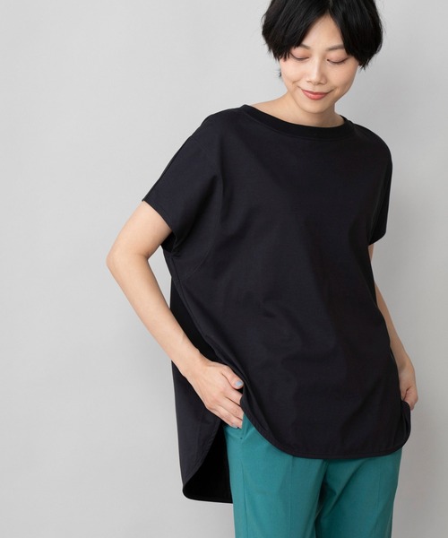 Munich（ミューニック）の「110/2プレミアムプレーティングジャージーラウンドネックプルオーバー（Tシャツ/カットソー・レディース・ブラック/ブラウン/オフホワイト/イエロー/ラベンダー・FREE）」の2枚目の写真