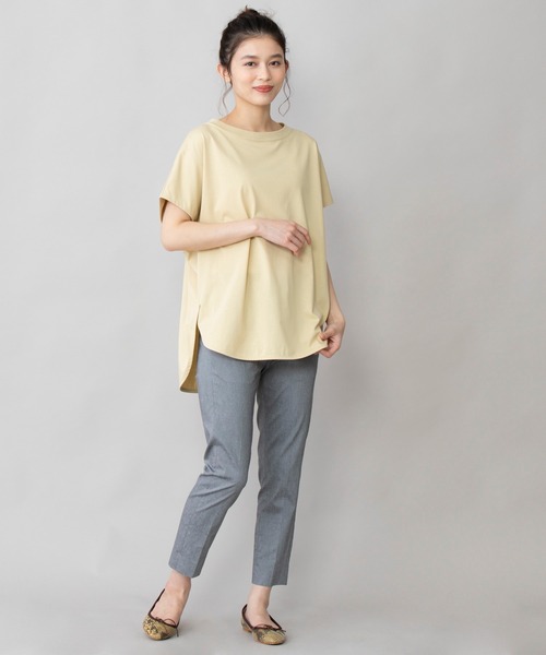 Munich（ミューニック）の「110/2プレミアムプレーティングジャージーラウンドネックプルオーバー（Tシャツ/カットソー・レディース・ブラック/ブラウン/オフホワイト/イエロー/ラベンダー・FREE）」の7枚目の写真