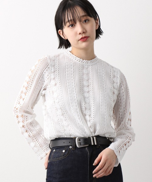 PAGEBOY（ページボーイ）の「ケミカルレースロングスリーブブラウス（シャツ/ブラウス・レディース・ブラック/オフホワイト・FREE）」の13枚目の写真