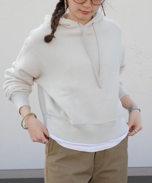 GYMPHLEX(ジムフレックス)の「GYMPHLEX/ジムフレックス エアライトテリーフード AIR LIGHT TERRY HOOD J-9280(パーカー・レディース・ライトグレー/グレー/ブルー・14)」の2枚目の写真