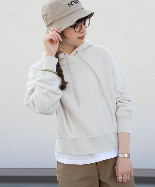 GYMPHLEX(ジムフレックス)の「GYMPHLEX/ジムフレックス エアライトテリーフード AIR LIGHT TERRY HOOD J-9280(パーカー・レディース・ライトグレー/グレー/ブルー・14)」の6枚目の写真
