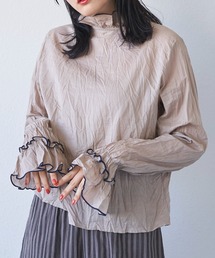 Libra Cue | 【2021 ss / new arrival】クリンクルフリルカラーブラウス(シャツ/ブラウス)