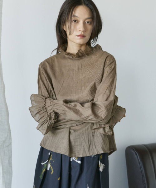 クリンクルフリルブラウス（シャツ/ブラウス）｜Libra Cue（リブラ
