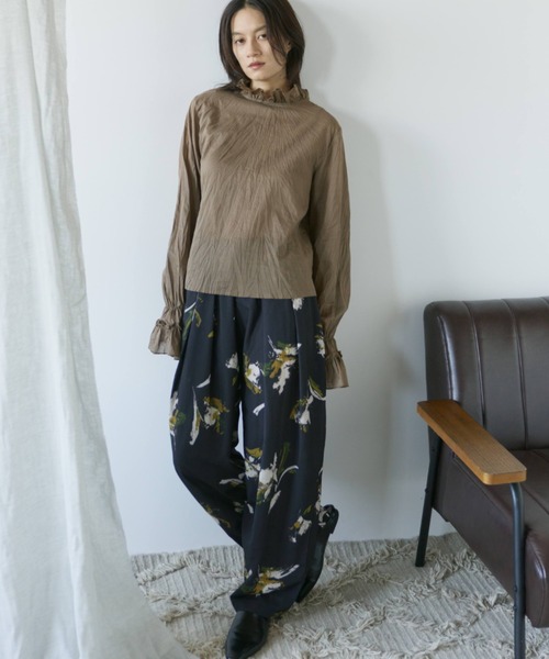 Libra Cue（リブラ キュー）の「クリンクルフリルブラウス（シャツ/ブラウス・レディース・ブラック/ホワイト/ピンク/その他/オレンジ/ブルー/グレー/ブラウン/ベージュ/モカ/ダークブラウン・FREE/2）」の17枚目の写真