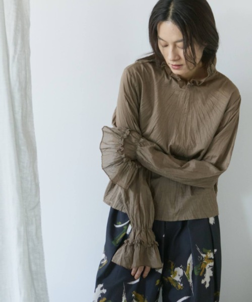 Libra Cue（リブラ キュー）の「クリンクルフリルブラウス（シャツ/ブラウス・レディース・ブラック/ホワイト/ピンク/その他/オレンジ/ブルー/グレー/ブラウン/ベージュ/モカ/ダークブラウン・FREE/2）」の22枚目の写真