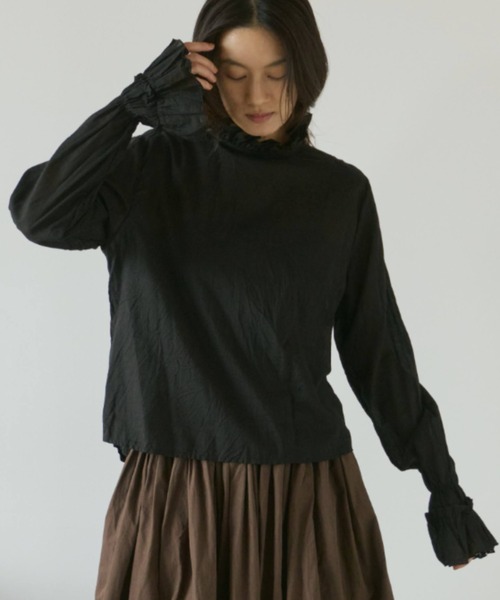 Libra Cue（リブラ キュー）の「クリンクルフリルブラウス（シャツ/ブラウス・レディース・ブラック/ホワイト/ピンク/その他/オレンジ/ブルー/グレー/ブラウン/ベージュ/モカ/ダークブラウン・FREE/2）」の17枚目の写真