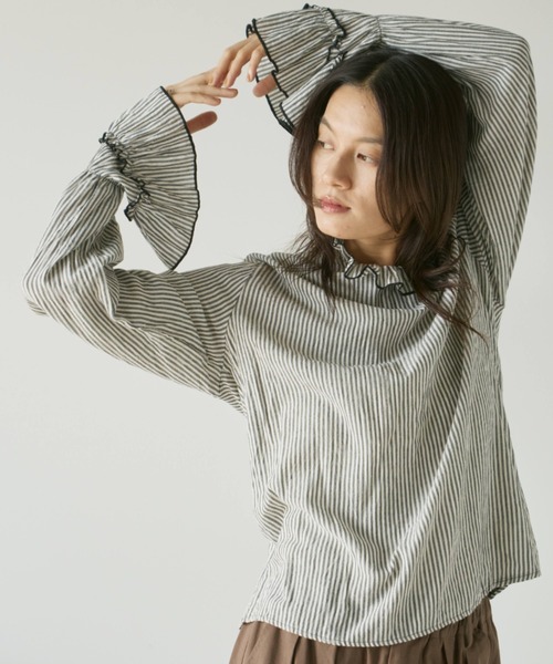 Libra Cue（リブラ キュー）の「クリンクルフリルブラウス（シャツ/ブラウス・レディース・ブラック/ホワイト/ピンク/その他/オレンジ/ブルー/グレー/ブラウン/ベージュ/モカ/ダークブラウン・FREE/2）」の20枚目の写真