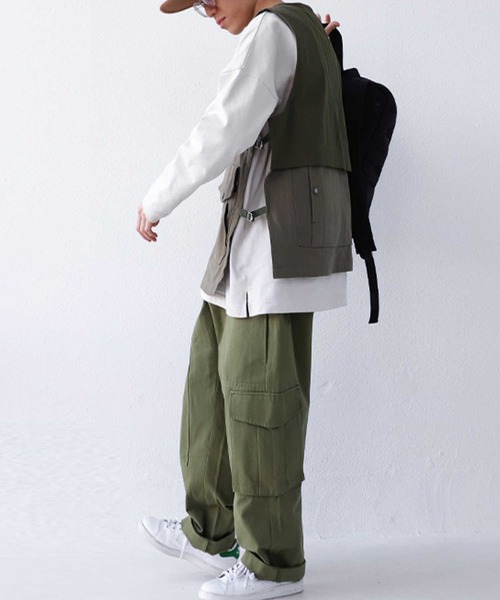 antiqua（アンティカ）の「３６０度お洒落なシルエット！拘りのミリタリーベスト（ベスト・メンズ・ブラック/カーキ・FREE）」の18枚目の写真