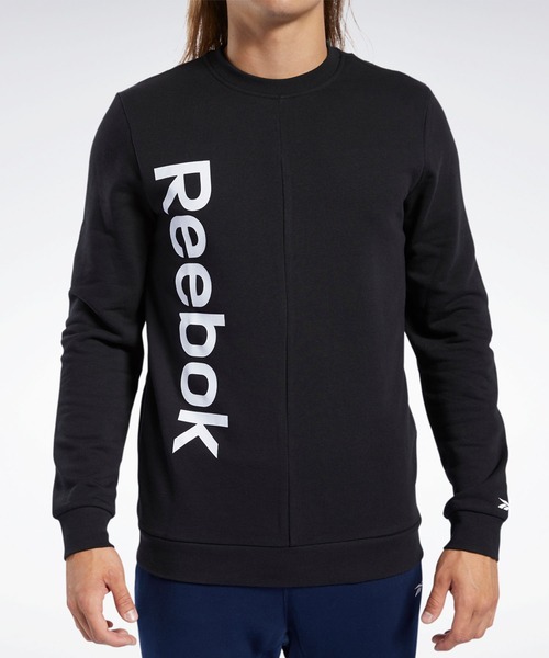 Reebok(リーボック)の「トレーニング エッセンシャルズ リニア ロゴ スウェットシャツ / Training Essentials Linear Logo Sweatshirt(スウェット・メンズ・ブラック/ブルー・SMALL/MEDIUM/XX-LARGE/X-LARGE/LARGE/XXX-LARGE)」の7枚目の写真