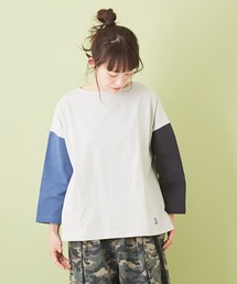 CUBE SUGAR（キューブシュガー）の「度詰天竺 9分袖 ボートネック プルオーバー（Tシャツ/カットソー）」