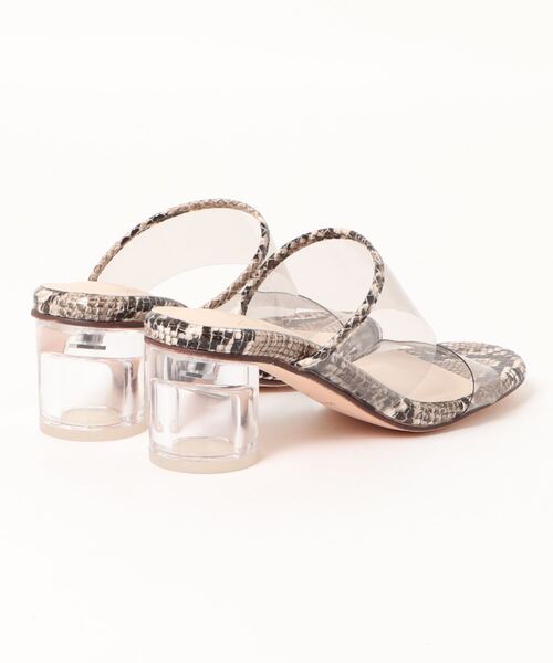 menue（メヌエ）の「ラウンドトゥ PVCクリアヒールサンダル（サンダル・レディース・ライトグリーン/アイボリー/ベージュ/パイソン・S/L/3L/LL/XS/M）」の9枚目の写真