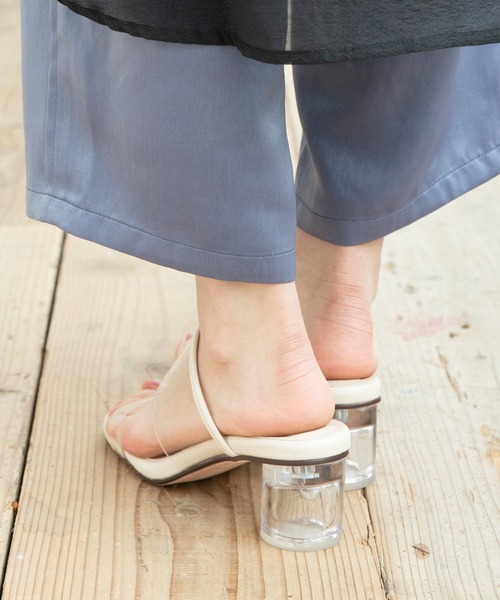 menue（メヌエ）の「ラウンドトゥ PVCクリアヒールサンダル（サンダル・レディース・ライトグリーン/アイボリー/ベージュ/パイソン・S/L/3L/LL/XS/M）」の22枚目の写真