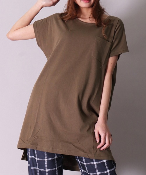 BAYBLO（ベイブロ）の「サイドスリット クルーネック Tシャツ(BT)（Tシャツ/カットソー・レディース・ブラック/ホワイト/カーキ・LARGE/MEDIUM）」の3枚目の写真