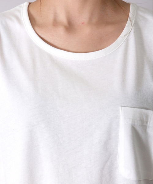 BAYBLO（ベイブロ）の「サイドスリット クルーネック Tシャツ(BT)（Tシャツ/カットソー・レディース・ブラック/ホワイト/カーキ・LARGE/MEDIUM）」の8枚目の写真