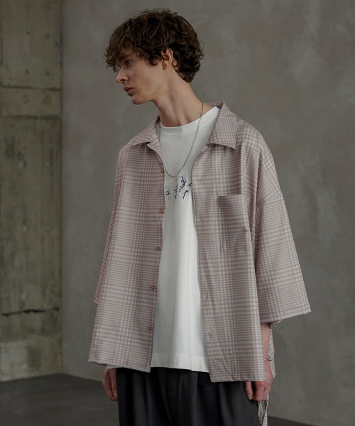 shiki tokyo（シキトウキョウ）の「OVERSIZED DOLMAN OPEN-COLLARED SHIRT / オーバーサイズドルマンオープンカラーシャツ（シャツ/ブラウス・メンズ・ブラウン/グレイッシュベージュ・LARGE/SMALL/MEDIUM）」の21枚目の写真