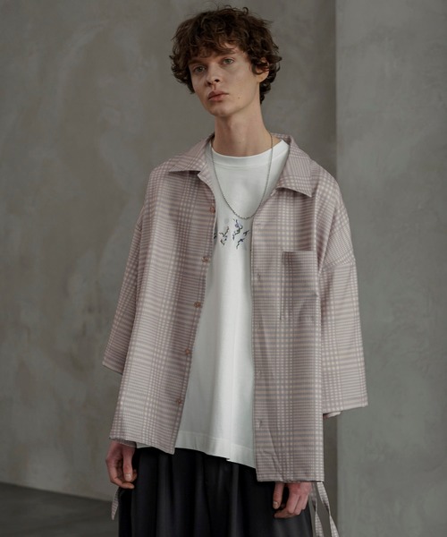 shiki tokyo（シキトウキョウ）の「OVERSIZED DOLMAN OPEN-COLLARED SHIRT / オーバーサイズドルマンオープンカラーシャツ（シャツ/ブラウス・メンズ・ブラウン/グレイッシュベージュ・LARGE/SMALL/MEDIUM）」の18枚目の写真