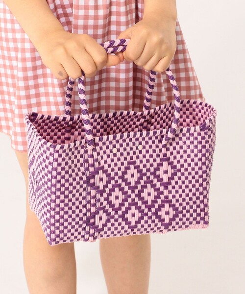 SHIPS(シップス)の「【SHIPS KIDS別注】Diminutivo:MINI BOLSA(SS)(かごバッグ・キッズ・ライトブルー/ブラック/パープル/レッド/グリーン/ピンク/イエロー/ピンクベージュ/ケリー・ONE SIZE)」の6枚目の写真