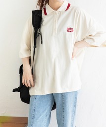 Mysa&Liina | 配色ラインカラービッグポロシャツ(Tシャツ/カットソー)