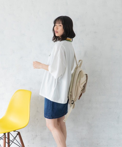 Mysa&Liina（ミーサリーナ）の「配色ラインカラービッグポロシャツ（Tシャツ/カットソー・レディース・ブラック/オフホワイト/キナリ・M）」の14枚目の写真