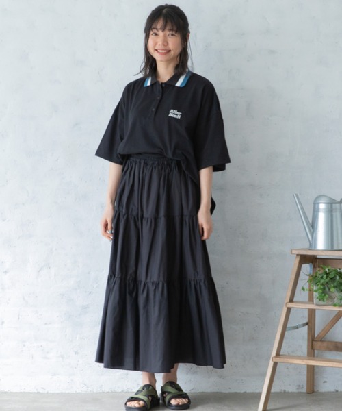 Mysa&Liina（ミーサリーナ）の「配色ラインカラービッグポロシャツ（Tシャツ/カットソー・レディース・ブラック/オフホワイト/キナリ・M）」の20枚目の写真