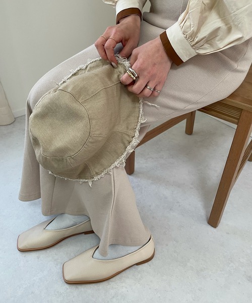 LE MORE（リモア）の「コットンカットオフバケットハット（ハット・レディース・ベージュ/アイボリー・FREE）」の3枚目の写真