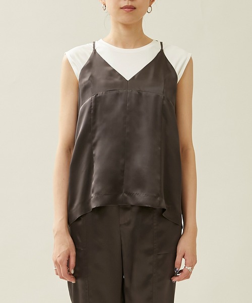 city（シティ）の「【CITY】キュプラサテンキャミソール（キャミソール・レディース・アイボリー/グレー・FREE）」の16枚目の写真