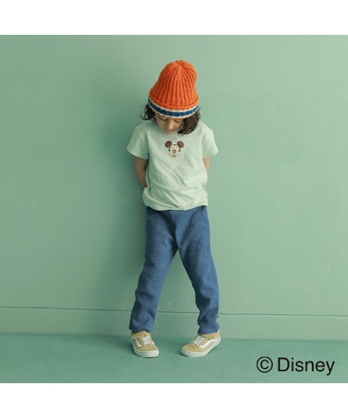 AJUGA.(アジュガ)の「KIDS Set up 巾着付 MIckey Mint×Navy【AJUGA.ディズニーコレクション】(Tシャツ/カットソー・キッズ・グリーン・90cm/110cm/100cm/120cm)」の1枚目の写真