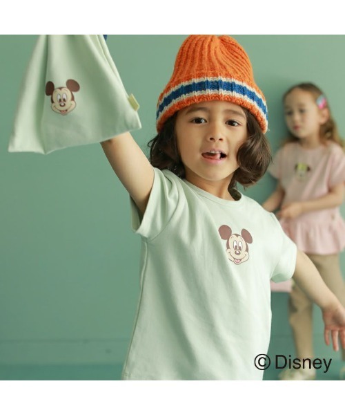 AJUGA.(アジュガ)の「KIDS Set up 巾着付 MIckey Mint×Navy【AJUGA.ディズニーコレクション】(Tシャツ/カットソー・キッズ・グリーン・90cm/110cm/100cm/120cm)」の7枚目の写真