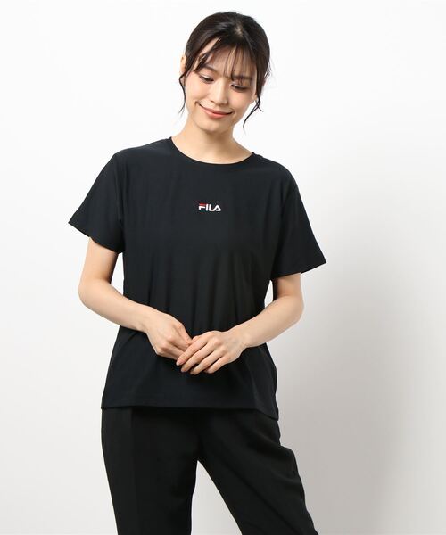 FILA(フィラ)の「【FILA/フィラ】レディース半袖プリントTシャツ(Tシャツ/カットソー・レディース・ホワイト/ブラック/パープル/ネイビー/オレンジ・MEDIUM/LARGE/X-LARGE)」の2枚目の写真