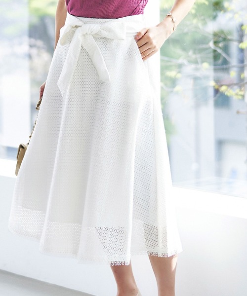 【セール】ブロックレースフレアースカート（スカート）｜RUIRUE BOUTIQUE（ルイルエブティック）