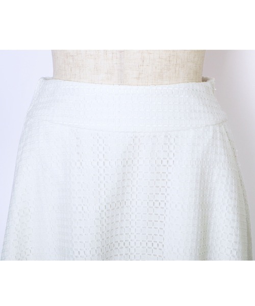 RUIRUE BOUTIQUE(ルイルエブティック)の「ブロックレースフレアースカート(スカート・レディース・ホワイト/ブラック・M/S/LL/3L/L)」の7枚目の写真