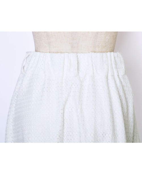 RUIRUE BOUTIQUE(ルイルエブティック)の「ブロックレースフレアースカート(スカート・レディース・ホワイト/ブラック・M/S/LL/3L/L)」の13枚目の写真