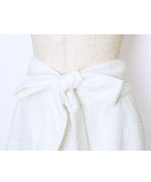 RUIRUE BOUTIQUE(ルイルエブティック)の「ブロックレースフレアースカート(スカート・レディース・ホワイト/ブラック・M/S/LL/3L/L)」の8枚目の写真