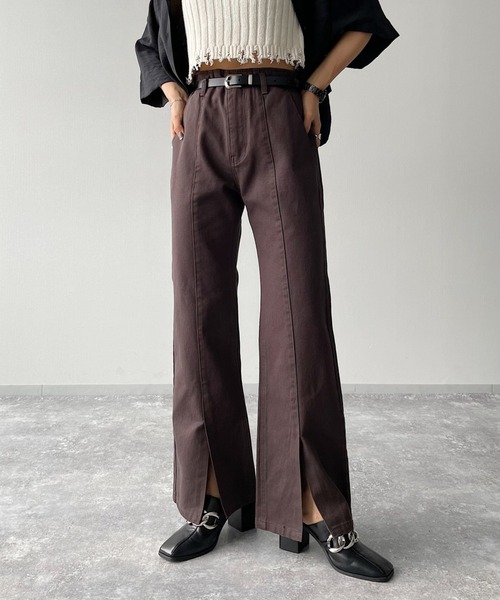 PAGEBOY（ページボーイ）の「フロントスリットチノデニム（デニムパンツ・レディース・チャコールグレー/ベージュ/ブラウン系その他・24inch/25inch/26inch/27inch）」の17枚目の写真