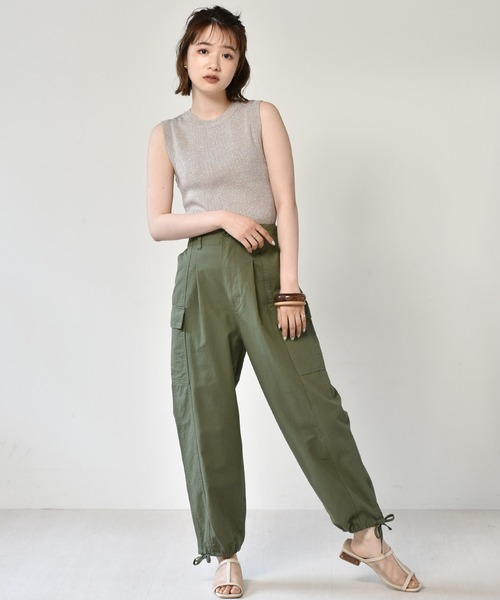 RETRO GIRL（レトロガール）の「ラメニットタンク（タンクトップ・レディース・ライトグレー/イエロー/ブルー/ライトブラウン・FREE）」の8枚目の写真