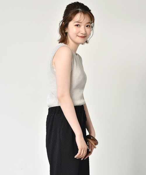 RETRO GIRL（レトロガール）の「ラメニットタンク（タンクトップ・レディース・ライトグレー/イエロー/ブルー/ライトブラウン・FREE）」の13枚目の写真