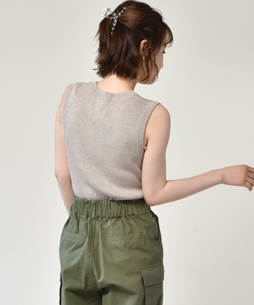 RETRO GIRL（レトロガール）の「ラメニットタンク（タンクトップ・レディース・ライトグレー/イエロー/ブルー/ライトブラウン・FREE）」の15枚目の写真