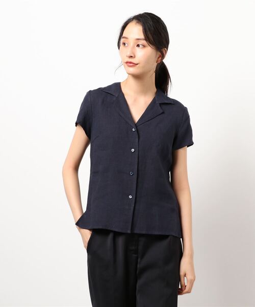 アニエスベー　リネン　オープンカラーシャツ　美シルエット agnes b.（アニエスベー）の「UAF9 CHEMISE リネンオープン