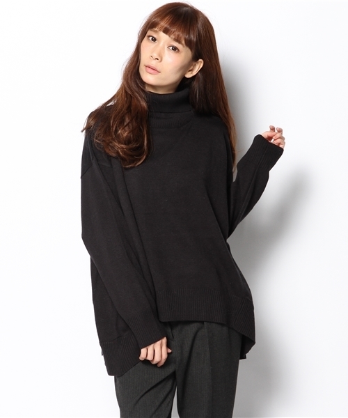 mystic（ミスティック）の「アンゴラ混たっぽりタート（ニット/セーター・レディース・ネイビー/オフホワイト/ブラック/キャメル・ﾌﾘ-）」の3枚目の写真