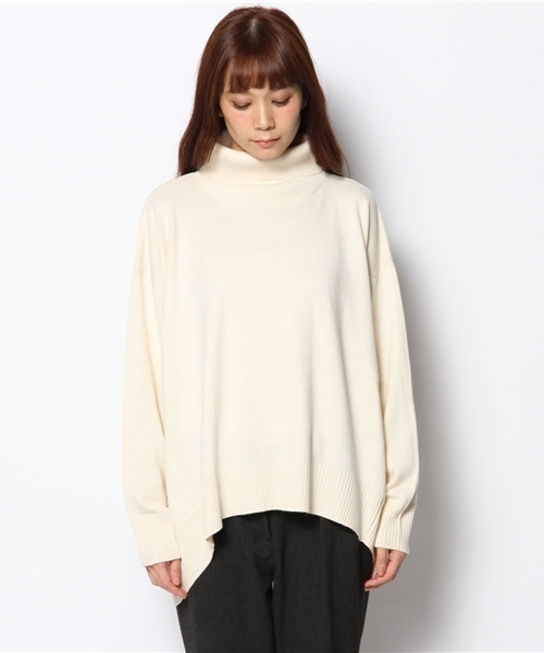 mystic（ミスティック）の「アンゴラ混たっぽりタート（ニット/セーター・レディース・ネイビー/オフホワイト/ブラック/キャメル・ﾌﾘ-）」の5枚目の写真