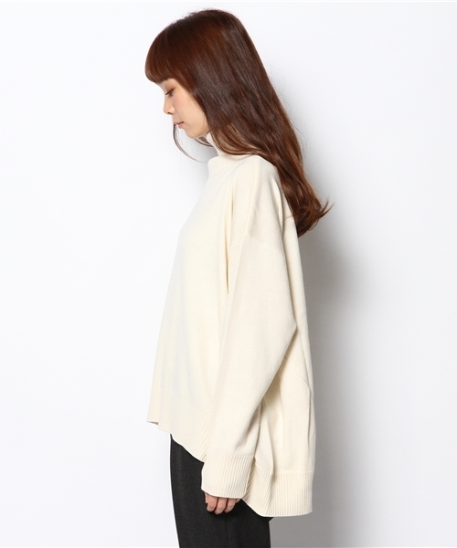 mystic（ミスティック）の「アンゴラ混たっぽりタート（ニット/セーター・レディース・ネイビー/オフホワイト/ブラック/キャメル・ﾌﾘ-）」の6枚目の写真