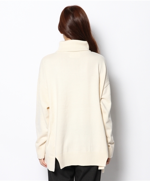 mystic（ミスティック）の「アンゴラ混たっぽりタート（ニット/セーター・レディース・ネイビー/オフホワイト/ブラック/キャメル・ﾌﾘ-）」の7枚目の写真