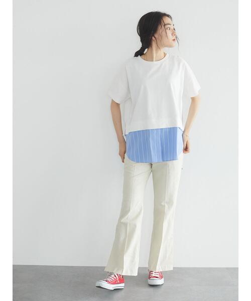 CRAFT STANDARD BOUTIQUE(クラフトスタンダードブティック)の「シャツテールコンビカットプルオーバー *(Tシャツ/カットソー・レディース・ホワイト・L/M)」の8枚目の写真