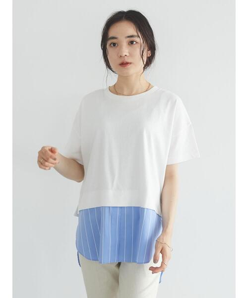 CRAFT STANDARD BOUTIQUE(クラフトスタンダードブティック)の「シャツテールコンビカットプルオーバー *(Tシャツ/カットソー・レディース・ホワイト・L/M)」の10枚目の写真