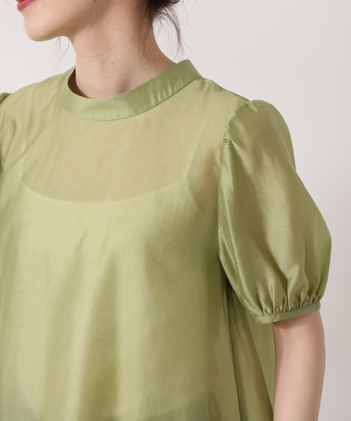 N.（N. Natural Beauty Basic）（エヌエヌナチュラルビューティーベーシック）の「◆バックリボンチュニックブラウス（シャツ/ブラウス・レディース・ブラック/ライトベージュ/ライトグリーン・MEDIUM）」の7枚目の写真