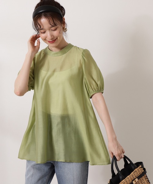 N.（N. Natural Beauty Basic）（エヌエヌナチュラルビューティーベーシック）の「◆バックリボンチュニックブラウス（シャツ/ブラウス・レディース・ブラック/ライトベージュ/ライトグリーン・MEDIUM）」の14枚目の写真