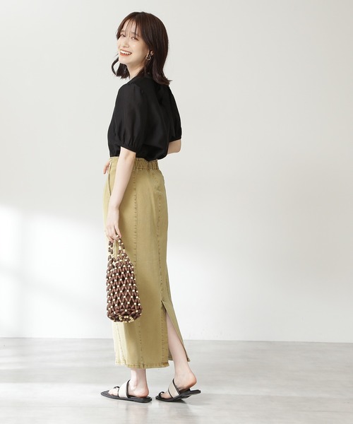 N.（N. Natural Beauty Basic）（エヌエヌナチュラルビューティーベーシック）の「◆バックリボンチュニックブラウス（シャツ/ブラウス・レディース・ブラック/ライトベージュ/ライトグリーン・MEDIUM）」の17枚目の写真